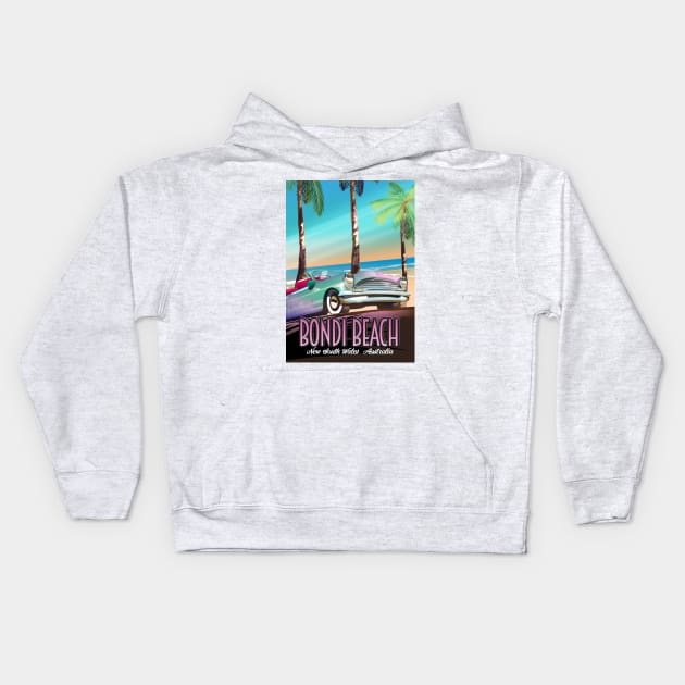 Bondi Beach New South Wales australia Kids Hoodie by nickemporium1